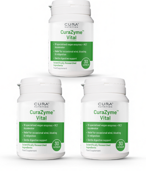 NEW – CuraZyme Vital – Gentle Digestive Relief, 3 for the price of 2